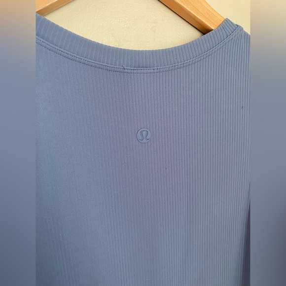 Lululemon All Aligned Ribbed Midi Dress Washed Denim Size 12 Blue - Picture 8 of 13